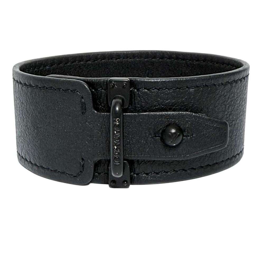LOUIS VUITTON Black Leather Charm Bracelet - Picture 2 of 10